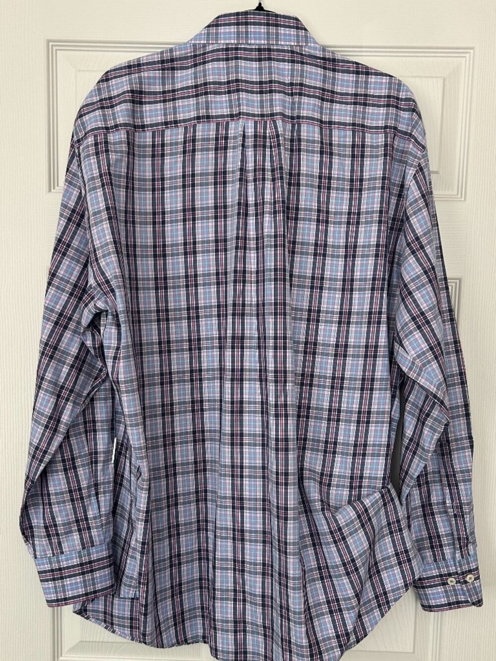 Peter Millar Shirt Mens XL Blue Plaid Long Sleeve Button Down Cotton - Picture 6 of 11